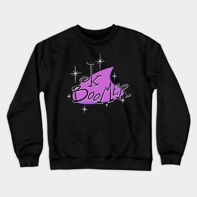 Ok Boomer purple (Googie 60's Style) Crewneck Sweatshirt by BruhEmporium